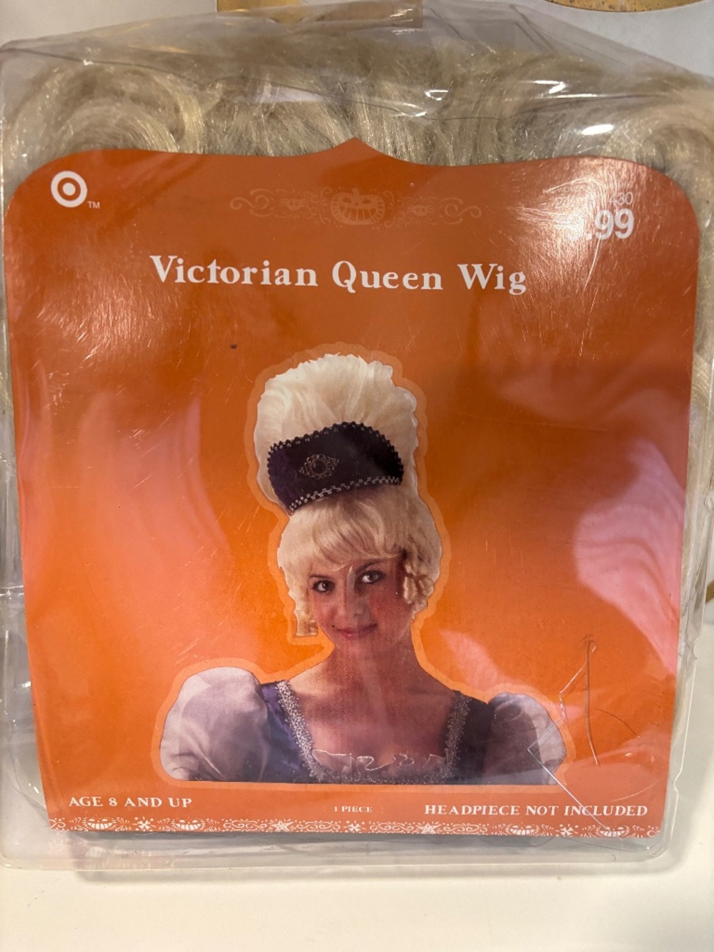Halloween, theater, Victorian queen wig. Age 8 and up.